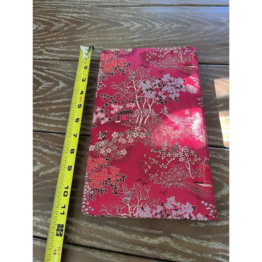 Vintage ANCO 514 Shanghai China Red Silk Brocade Covered Journal Diary